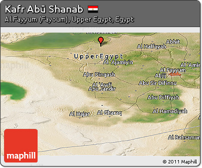 Satellite Panoramic Map of Kafr Abū Shanab