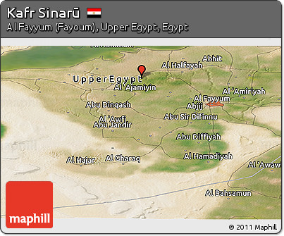 Satellite Panoramic Map of Kafr Sinarū