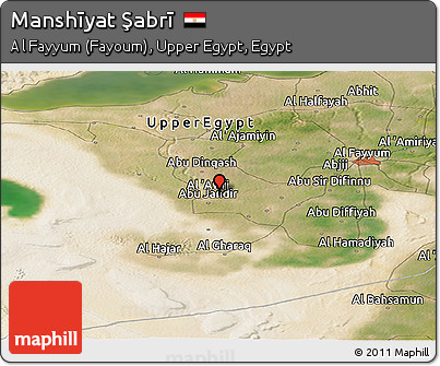 Satellite Panoramic Map of Manshīyat Şabrī