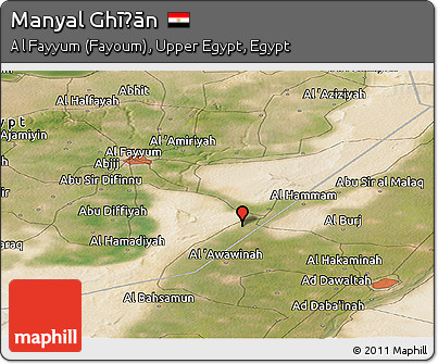 Satellite Panoramic Map of Manyal Ghīḑān