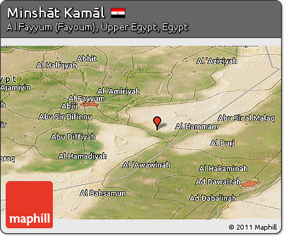 Satellite Panoramic Map of Minshāt Kamāl