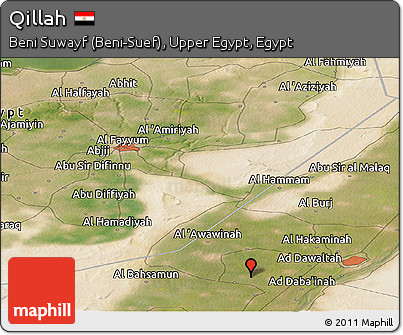 Satellite Panoramic Map of Qillah