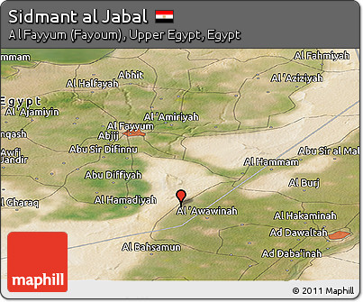Satellite Panoramic Map of Sidmant Al Jabal