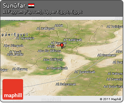 Satellite Panoramic Map of Sunūfar