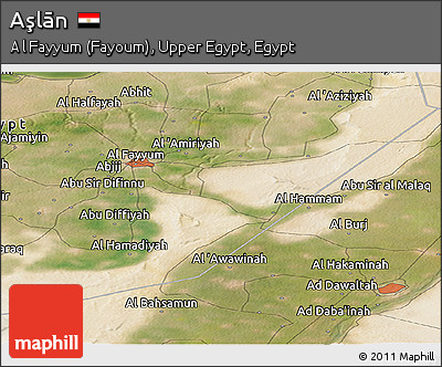 Satellite Panoramic Map of Aşlān