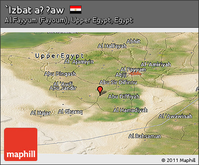 Satellite Panoramic Map of `Izbat Aḑ Ḑaw