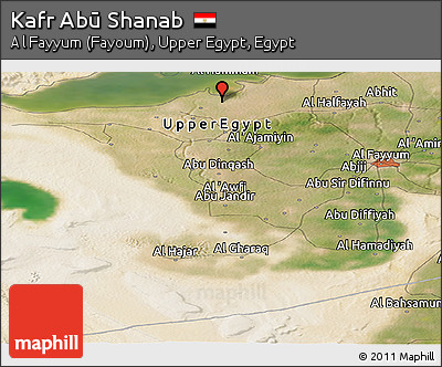 Satellite Panoramic Map of Kafr Abū Shanab