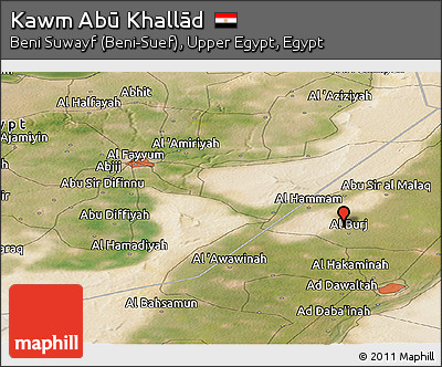 Satellite Panoramic Map of Kawm Abū Khallād