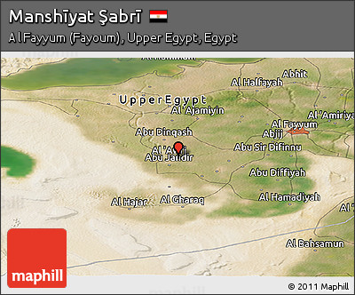 Satellite Panoramic Map of Manshīyat Şabrī