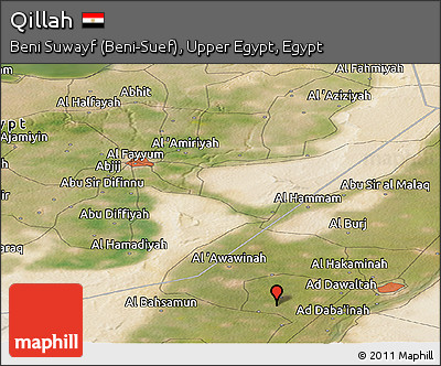 Satellite Panoramic Map of Qillah