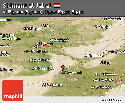 Satellite Panoramic Map of Sidmant Al Jabal