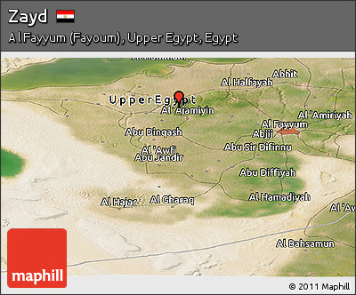 Satellite Panoramic Map of Zayd