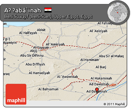 Shaded Relief Panoramic Map of Aḑ Ḑabā`inah