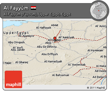 Shaded Relief Panoramic Map of Al Fayyūm