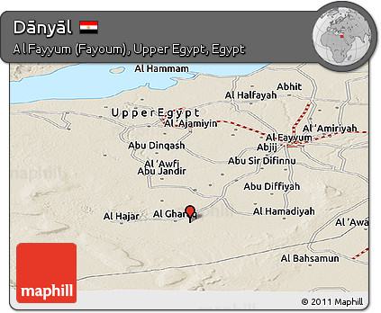 Shaded Relief Panoramic Map of Dānyāl