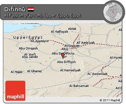 Shaded Relief Panoramic Map of Difinnū