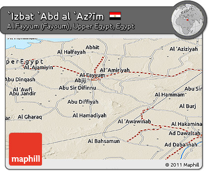 Shaded Relief Panoramic Map of `Izbat `Abd Al `Az̧īm