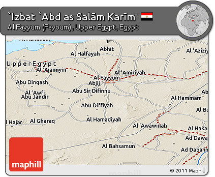 Shaded Relief Panoramic Map of `Izbat `Abd As Salām Karīm