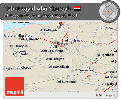 Shaded Relief Panoramic Map of `Izbat Zayid Abū Shu`ayb