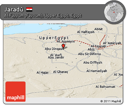 Shaded Relief Panoramic Map of Jaradū