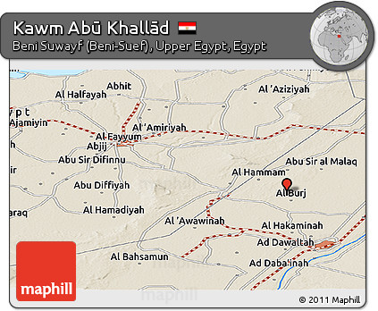 Shaded Relief Panoramic Map of Kawm Abū Khallād