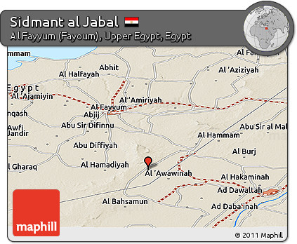 Shaded Relief Panoramic Map of Sidmant Al Jabal