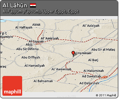 Shaded Relief Panoramic Map of Al Lāhūn