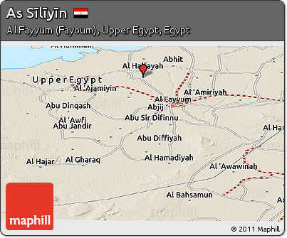 Shaded Relief Panoramic Map of As Sīlīyīn