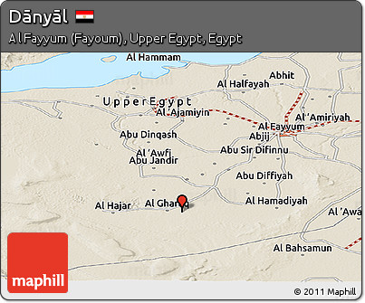 Shaded Relief Panoramic Map of Dānyāl