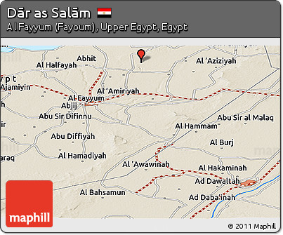 Shaded Relief Panoramic Map of Dār As Salām