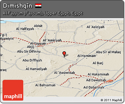 Shaded Relief Panoramic Map of Dimishqīn