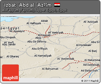 Shaded Relief Panoramic Map of `Izbat `Abd Al `Az̧īm