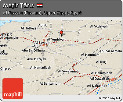 Shaded Relief Panoramic Map of Maţir Ţāris