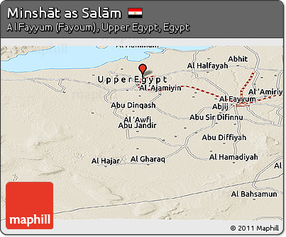 Shaded Relief Panoramic Map of Minshāt As Salām