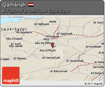 Shaded Relief Panoramic Map of Qalhānah
