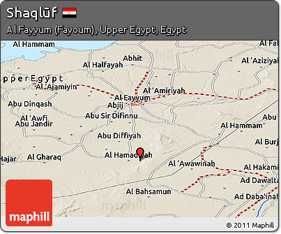 Shaded Relief Panoramic Map of Shaqlūf