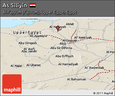Shaded Relief Panoramic Map of As Sīlīyīn
