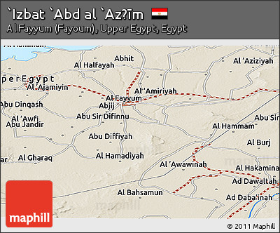 Shaded Relief Panoramic Map of `Izbat `Abd Al `Az̧īm