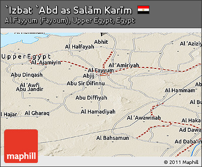 Shaded Relief Panoramic Map of `Izbat `Abd As Salām Karīm