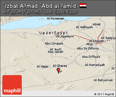Shaded Relief Panoramic Map of `Izbat Aḩmad `Abd Al Ḩamīd