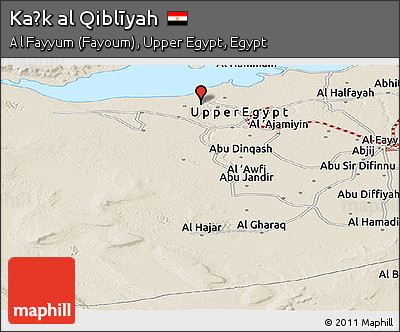 Shaded Relief Panoramic Map of Kaḩk Al Qiblīyah