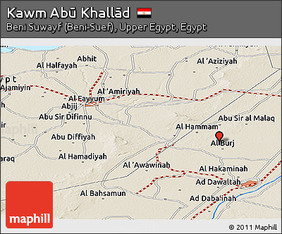 Shaded Relief Panoramic Map of Kawm Abū Khallād