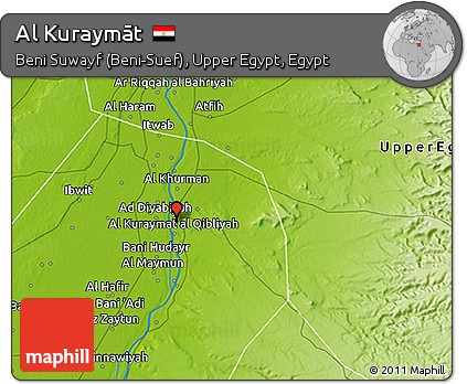 Physical 3D Map of Al Kuraymāt