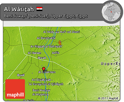 Physical 3D Map of Al Wāsiţah