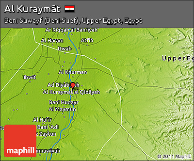 Physical 3D Map of Al Kuraymāt