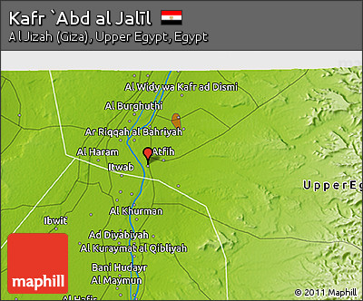 Physical 3D Map of Kafr `Abd Al Jalīl