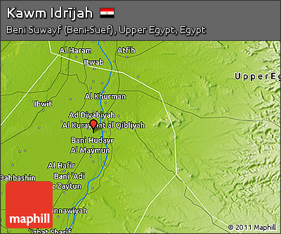 Physical 3D Map of Kawm Idrījah