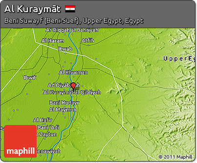 Physical 3D Map of Al Kuraymāt