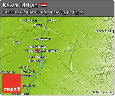 Physical 3D Map of Kawm Idrījah