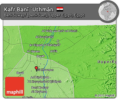 Political 3D Map of Kafr Banī `Uthmān